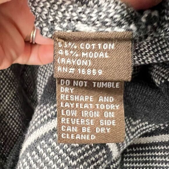 J.McLaughlin Grey Patterned Front Zip Knit Sweater Tunic Dress Size M - Picture 9 of 9